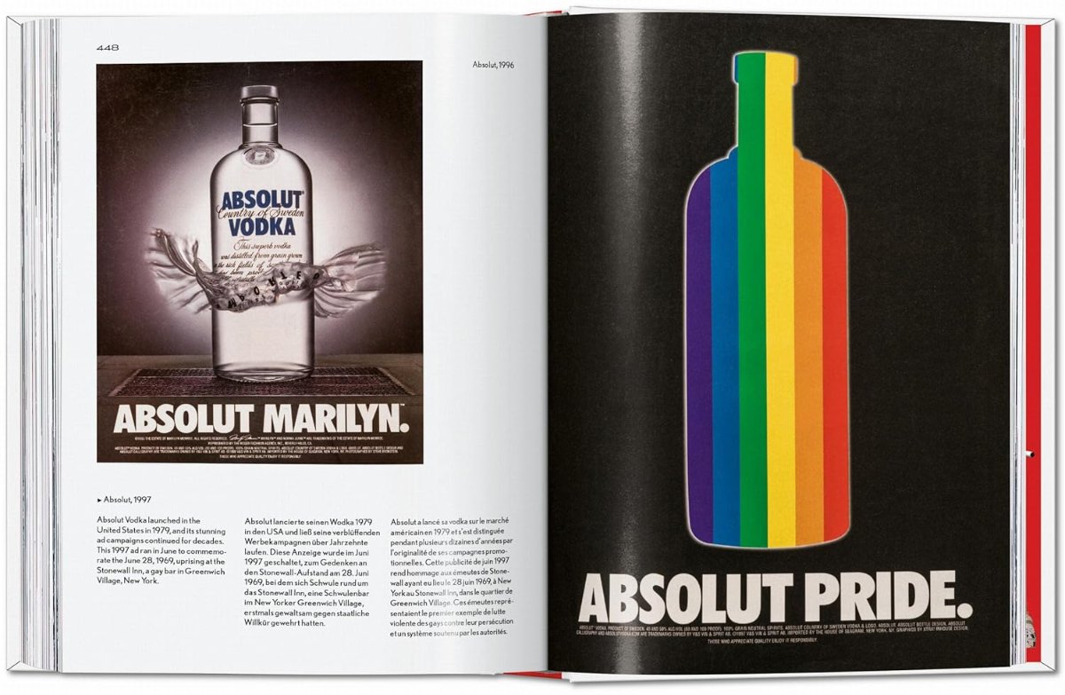 20th century alcohol tobacco ads book open