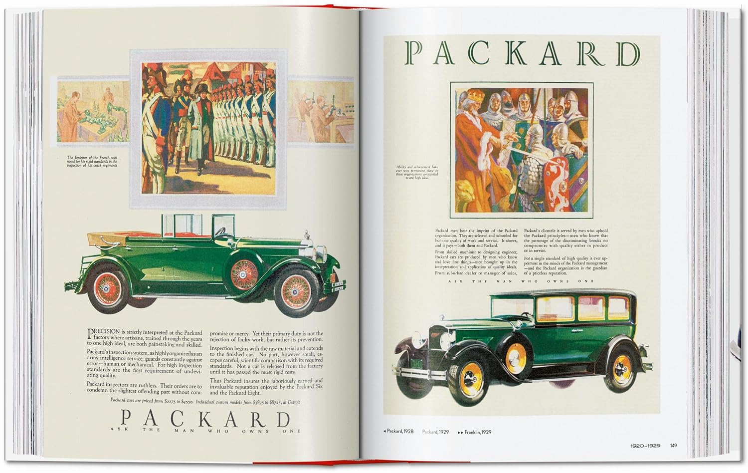 20th century classic cars book open