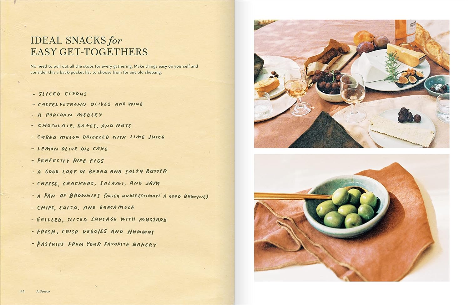 Al fresco book inside