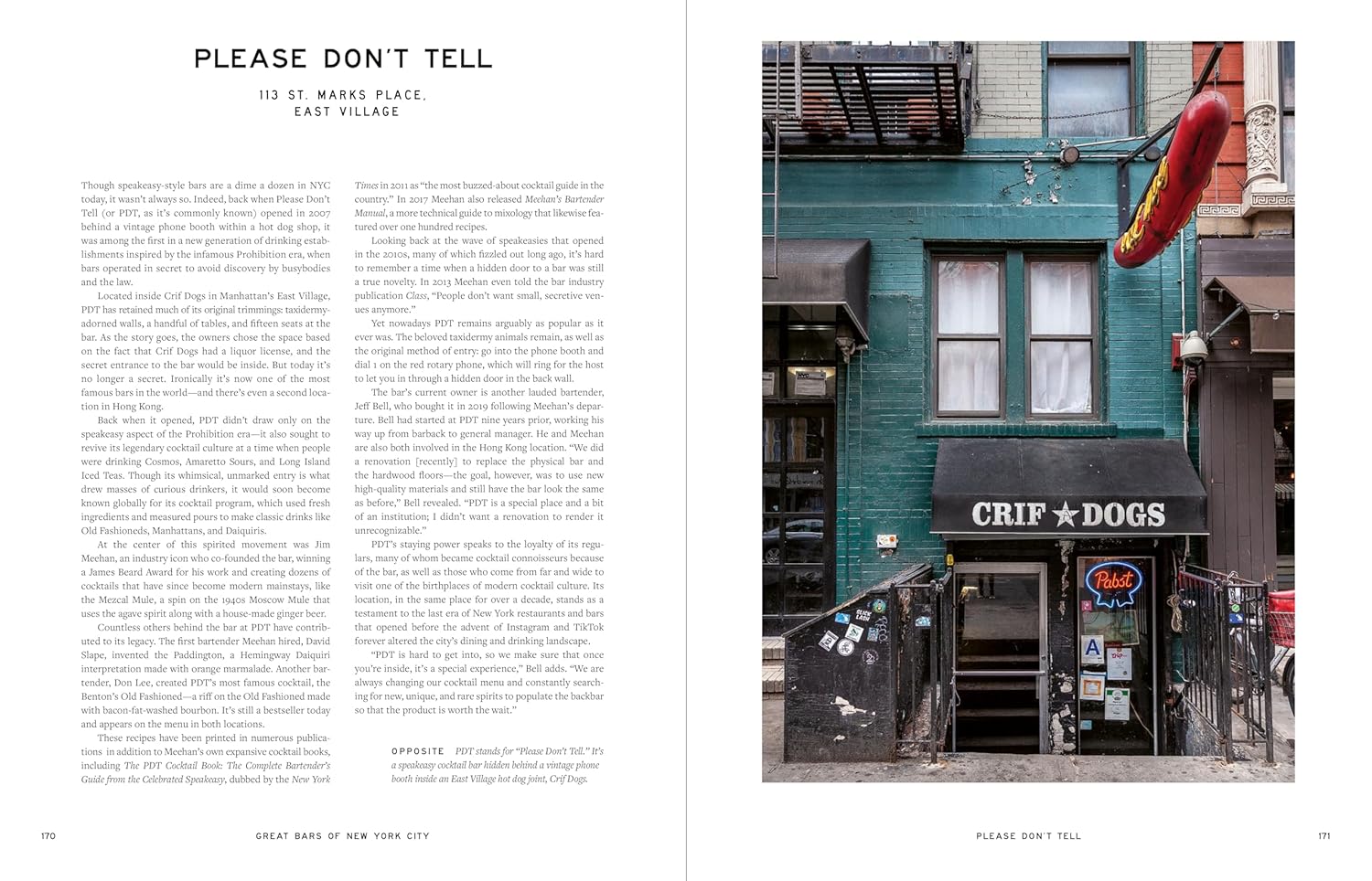 Great Bars of New York City book inside