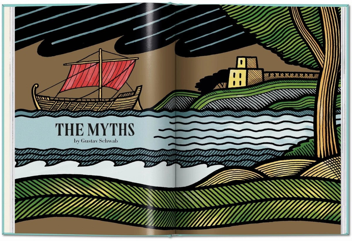 Greek myths tales book open