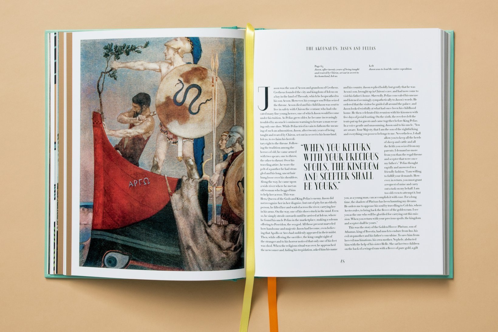 Greek myths book open