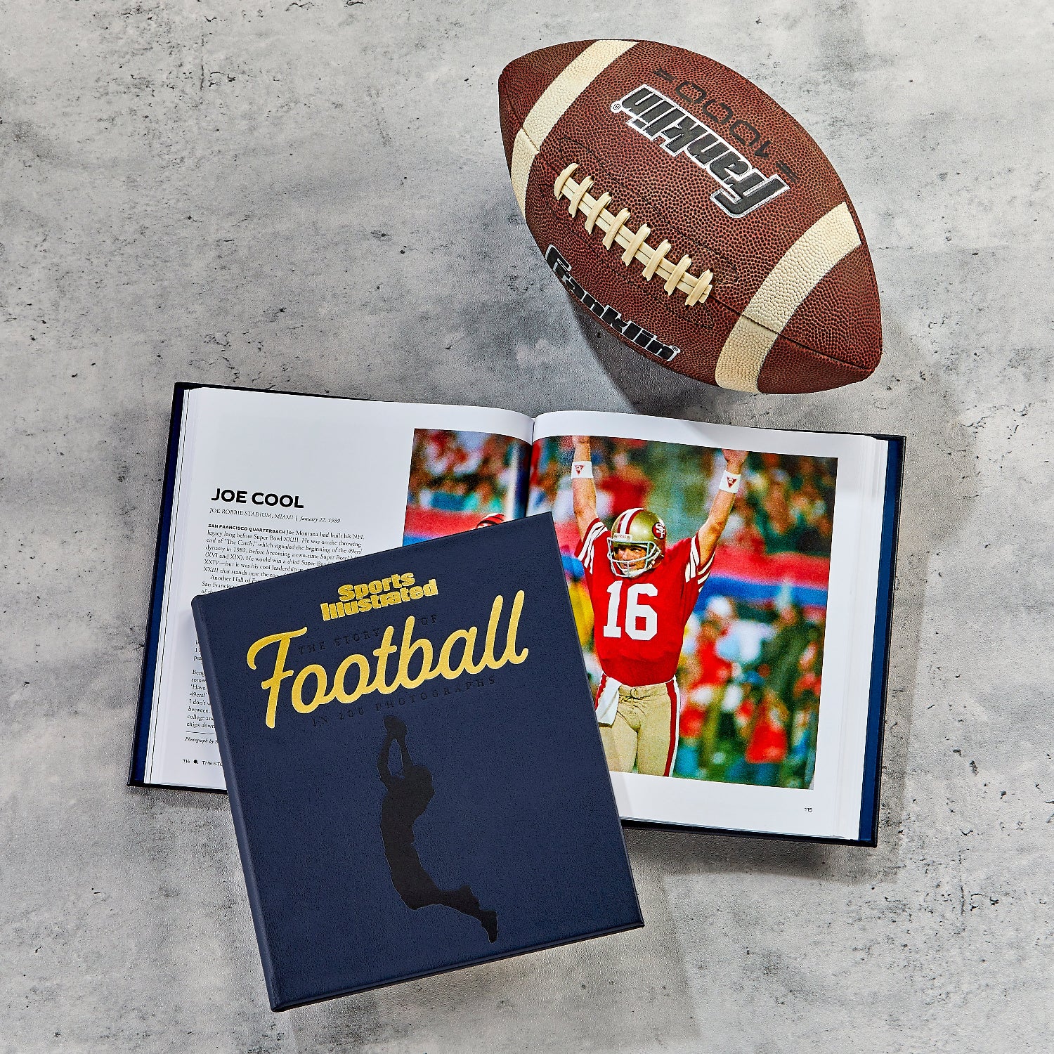 The Story of Football in 100 Photographs book with a football