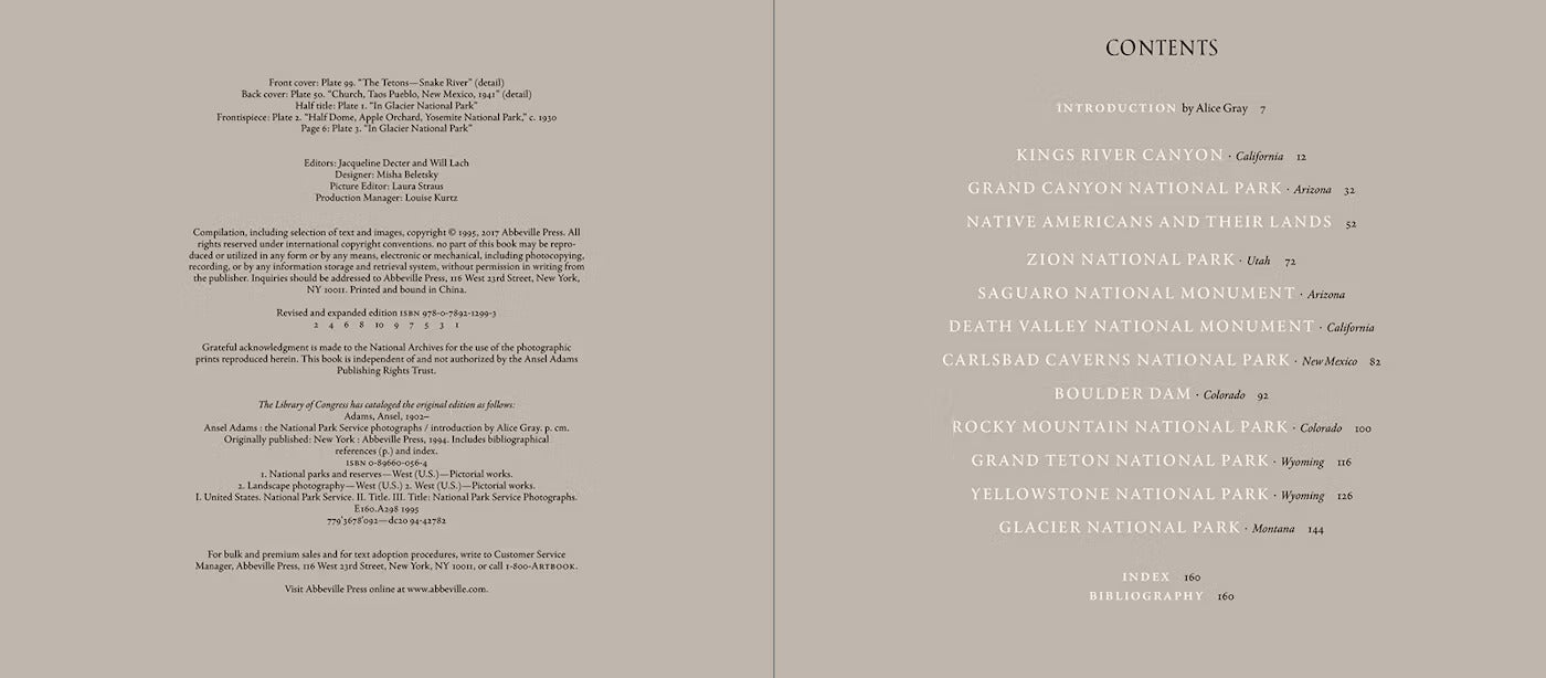 Ansel Adams: The National Parks Service Photographs book inside