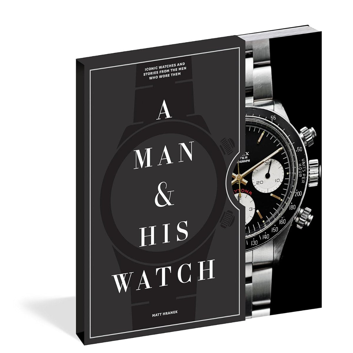 Man and watch book side