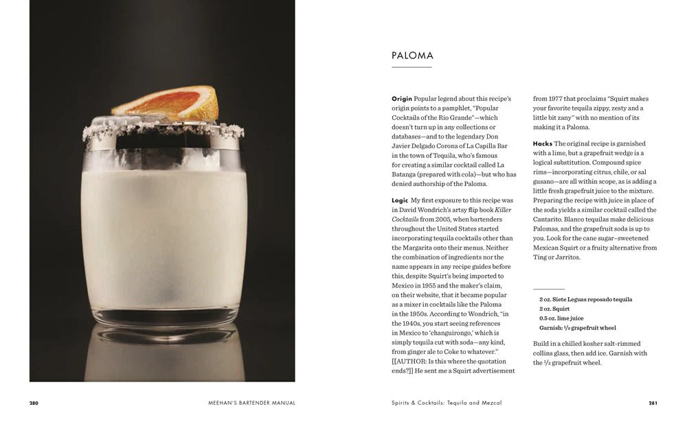 Meehan's Bartender Manual book inside