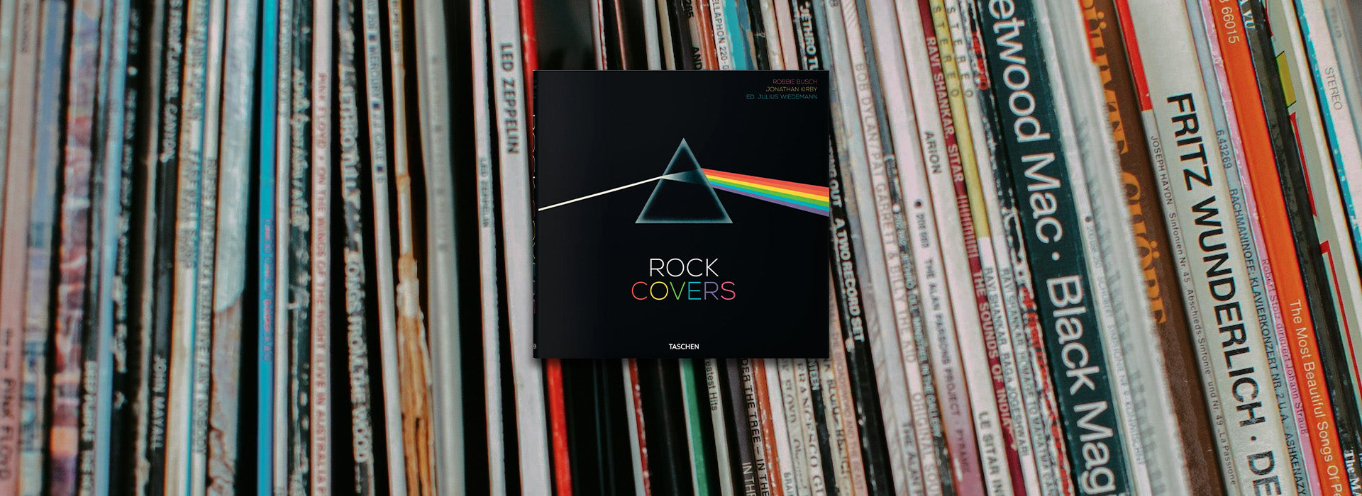 Rock Covers Book Cover over Vinyl Record Spines