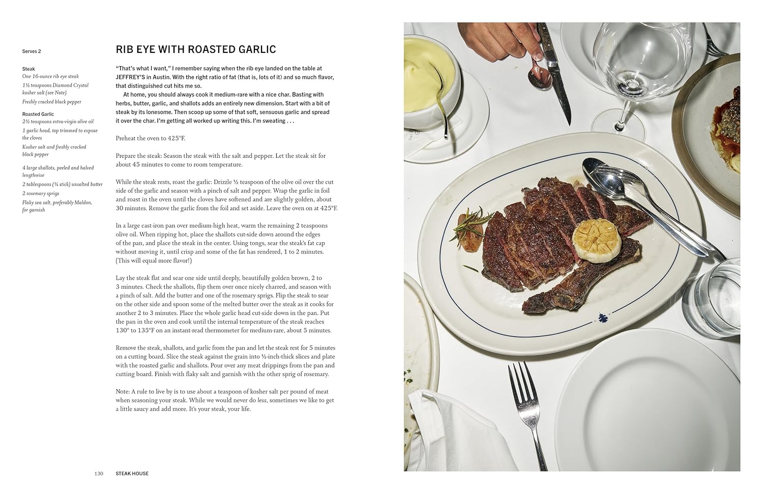 Steak House book inside
