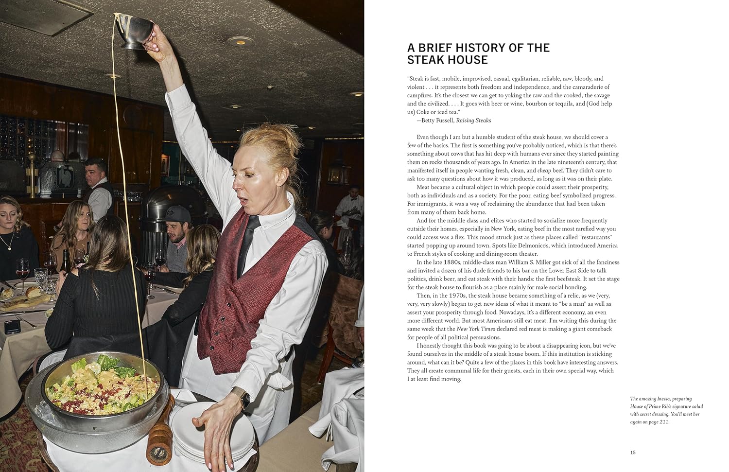 Steak House book inside